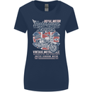 Motorcycle Legend Biker Union Jack British Womens Wider Cut T-Shirt Navy Blue