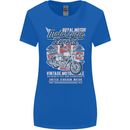 Motorcycle Legend Biker Union Jack British Womens Wider Cut T-Shirt Royal Blue