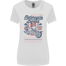 Motorcycle Legend Biker Union Jack British Womens Wider Cut T-Shirt White