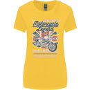 Motorcycle Legend Biker Union Jack British Womens Wider Cut T-Shirt Yellow