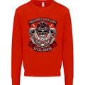 Motorcycle Lound Pipes Saves Lives Biker Kids Sweatshirt Jumper Bright Red