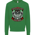 Motorcycle Lound Pipes Saves Lives Biker Kids Sweatshirt Jumper Irish Green