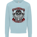 Motorcycle Lound Pipes Saves Lives Biker Kids Sweatshirt Jumper Light Blue