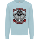 Motorcycle Lound Pipes Saves Lives Biker Kids Sweatshirt Jumper Light Blue