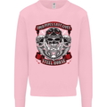 Motorcycle Lound Pipes Saves Lives Biker Kids Sweatshirt Jumper Light Pink