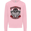 Motorcycle Lound Pipes Saves Lives Biker Kids Sweatshirt Jumper Light Pink