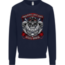Motorcycle Lound Pipes Saves Lives Biker Kids Sweatshirt Jumper Navy Blue