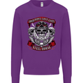 Motorcycle Lound Pipes Saves Lives Biker Kids Sweatshirt Jumper Purple