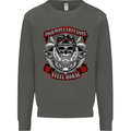 Motorcycle Lound Pipes Saves Lives Biker Kids Sweatshirt Jumper Storm Grey