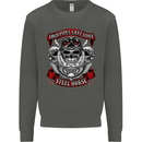 Motorcycle Lound Pipes Saves Lives Biker Kids Sweatshirt Jumper Storm Grey