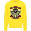 Motorcycle Lound Pipes Saves Lives Biker Kids Sweatshirt Jumper Yellow