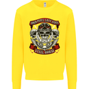Motorcycle Lound Pipes Saves Lives Biker Kids Sweatshirt Jumper Yellow