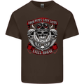 Motorcycle Lound Pipes Saves Lives Biker Kids T-Shirt Childrens Chocolate