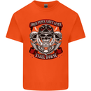 Motorcycle Lound Pipes Saves Lives Biker Kids T-Shirt Childrens Orange