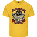 Motorcycle Lound Pipes Saves Lives Biker Kids T-Shirt Childrens Yellow