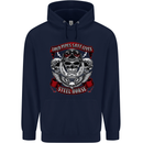 Motorcycle Lound Pipes Saves Lives Biker Mens 80% Cotton Hoodie Navy Blue