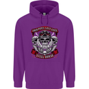 Motorcycle Lound Pipes Saves Lives Biker Mens 80% Cotton Hoodie Purple