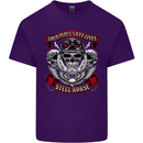 Motorcycle Lound Pipes Saves Lives Biker Mens Cotton T-Shirt Tee Top Purple