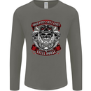 Motorcycle Lound Pipes Saves Lives Biker Mens Long Sleeve T-Shirt Charcoal