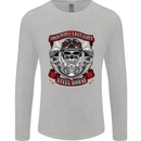 Motorcycle Lound Pipes Saves Lives Biker Mens Long Sleeve T-Shirt Sports Grey