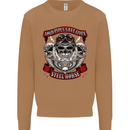 Motorcycle Lound Pipes Saves Lives Biker Mens Sweatshirt Jumper Caramel Latte