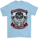 Motorcycle Lound Pipes Saves Lives Biker Mens T-Shirt Cotton Gildan Light Blue
