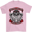 Motorcycle Lound Pipes Saves Lives Biker Mens T-Shirt Cotton Gildan Light Pink