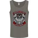 Motorcycle Lound Pipes Saves Lives Biker Mens Vest Tank Top Charcoal