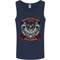 Motorcycle Lound Pipes Saves Lives Biker Mens Vest Tank Top Navy Blue
