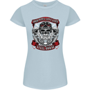 Motorcycle Lound Pipes Saves Lives Biker Womens Petite Cut T-Shirt Light Blue