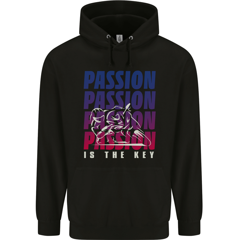 Motorcycle Passion Is the Key Biker Childrens Kids Hoodie Black