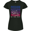 Motorcycle Passion Is the Key Biker Womens Petite Cut T-Shirt Black