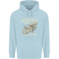 Motorcycle Racing Biker Skull Motorbike Childrens Kids Hoodie Light Blue