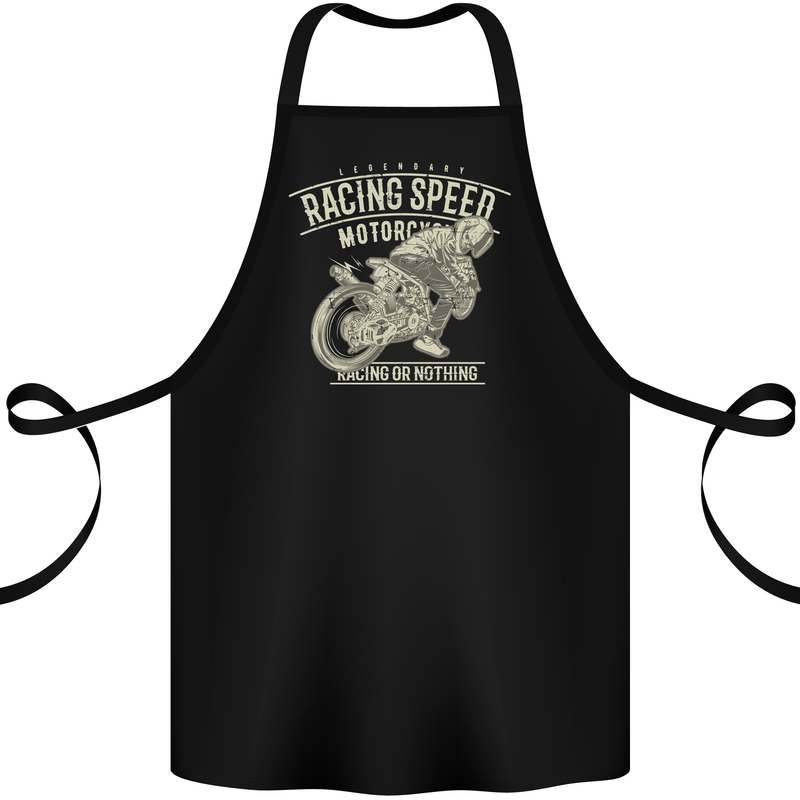 Motorcycle Racing Biker Skull Motorbike Cotton Apron 100% Organic Black