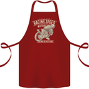 Motorcycle Racing Biker Skull Motorbike Cotton Apron 100% Organic Maroon