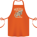 Motorcycle Racing Biker Skull Motorbike Cotton Apron 100% Organic Orange
