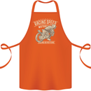 Motorcycle Racing Biker Skull Motorbike Cotton Apron 100% Organic Orange