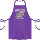 Motorcycle Racing Biker Skull Motorbike Cotton Apron 100% Organic Purple
