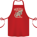 Motorcycle Racing Biker Skull Motorbike Cotton Apron 100% Organic Red