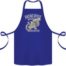 Motorcycle Racing Biker Skull Motorbike Cotton Apron 100% Organic Royal Blue