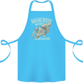 Motorcycle Racing Biker Skull Motorbike Cotton Apron 100% Organic Turquoise