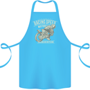 Motorcycle Racing Biker Skull Motorbike Cotton Apron 100% Organic Turquoise