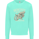 Motorcycle Racing Biker Skull Motorbike Kids Sweatshirt Jumper Peppermint