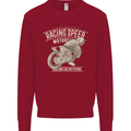 Motorcycle Racing Biker Skull Motorbike Kids Sweatshirt Jumper Red
