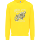 Motorcycle Racing Biker Skull Motorbike Kids Sweatshirt Jumper Yellow