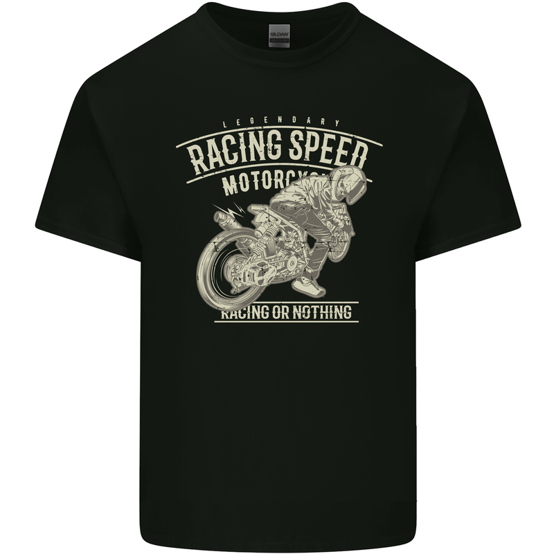 Motorcycle Racing Biker Skull Motorbike Kids T-Shirt Childrens Black