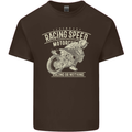 Motorcycle Racing Biker Skull Motorbike Kids T-Shirt Childrens Chocolate