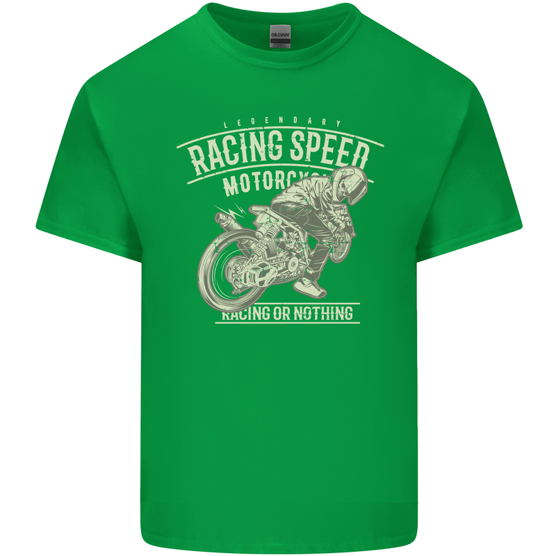 Motorcycle Racing Biker Skull Motorbike Kids T-Shirt Childrens Irish Green