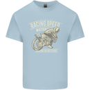 Motorcycle Racing Biker Skull Motorbike Kids T-Shirt Childrens Light Blue