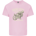 Motorcycle Racing Biker Skull Motorbike Kids T-Shirt Childrens Light Pink